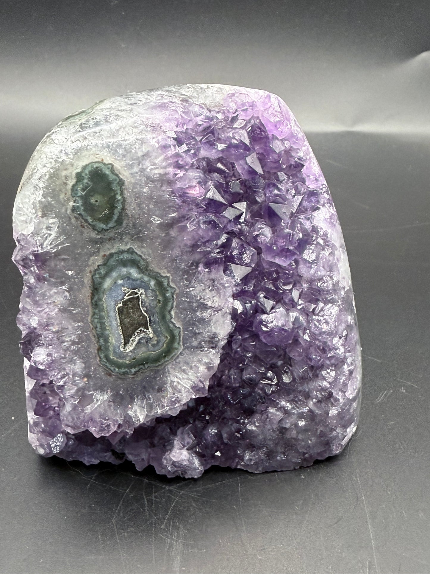 Amethyst Geode with Unique Eye Formations