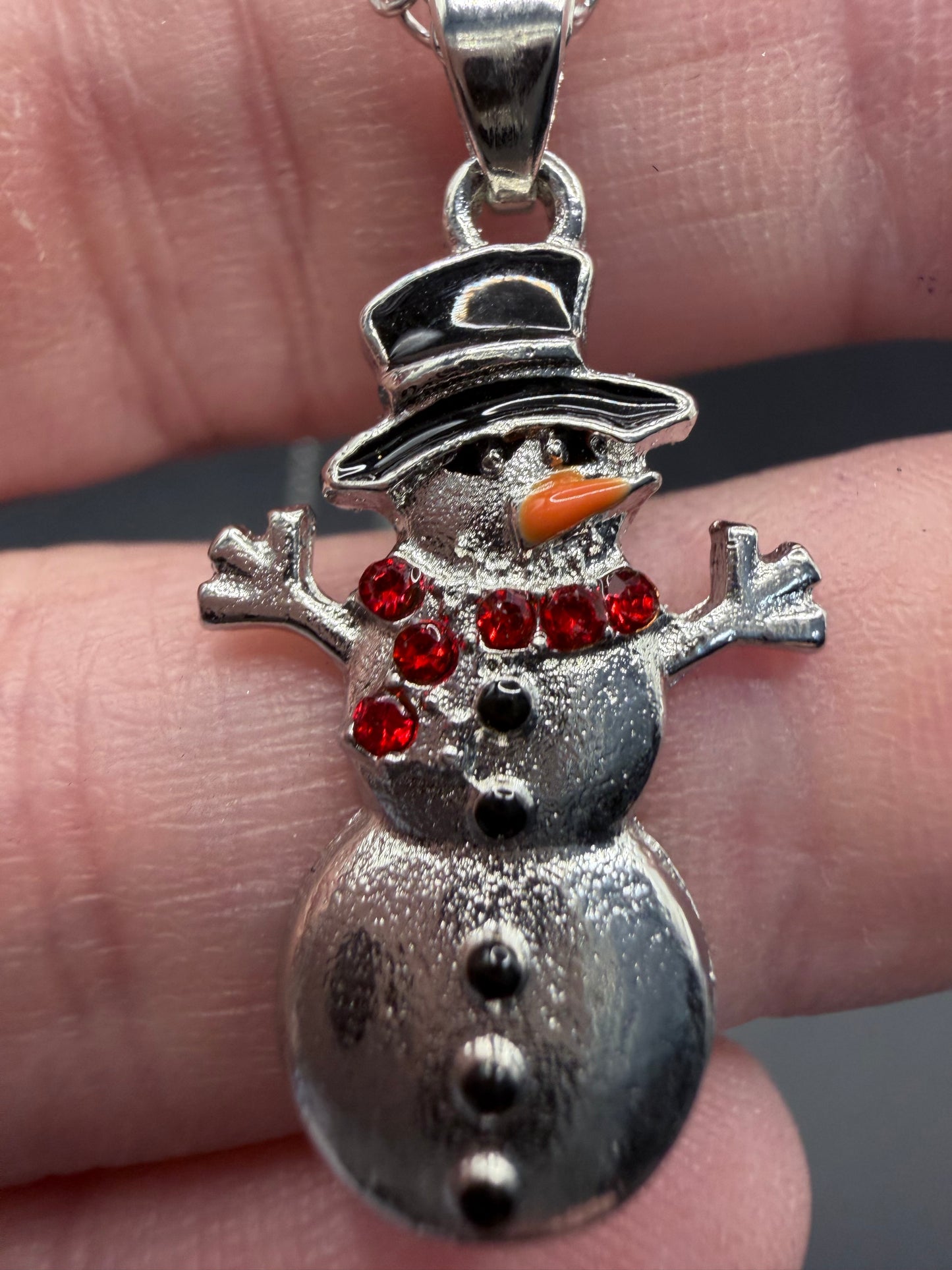 Crystal Snowman Necklace – 50cm Chain & Gift Box Included