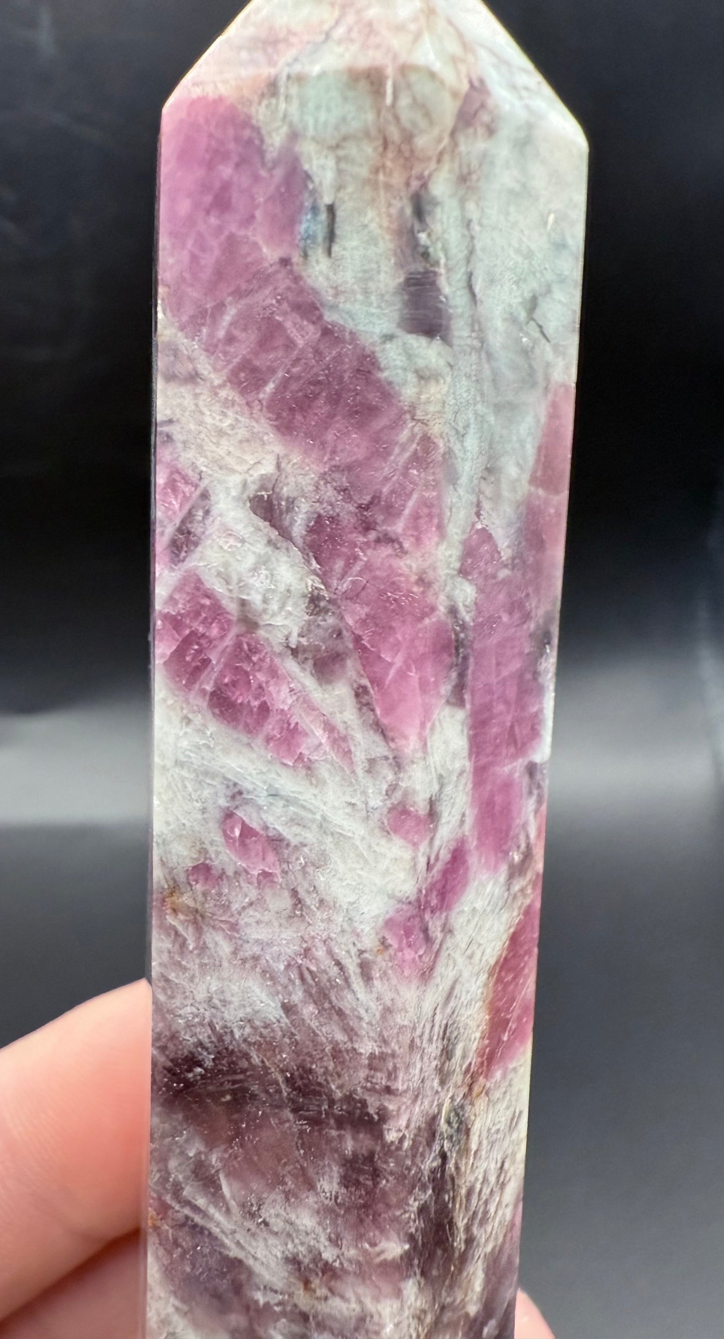 Rare Multi-Mineral Tower โ Pink & Blue Tourmaline, Aquamarine, Smoky Quartz, Lepidolite & Mica