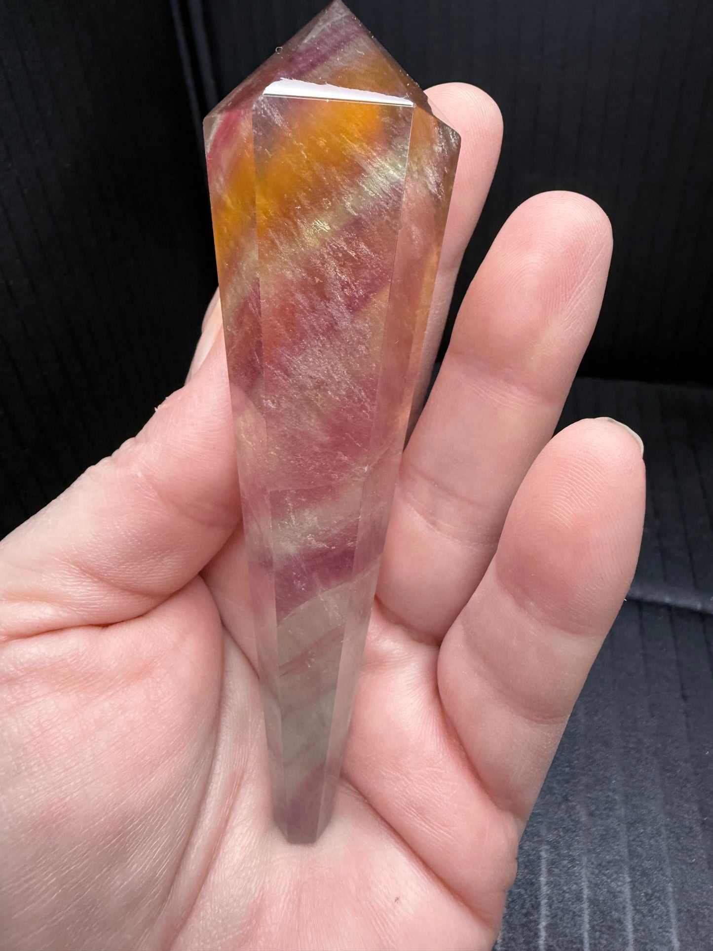 Candy Fluorite Wand on stand