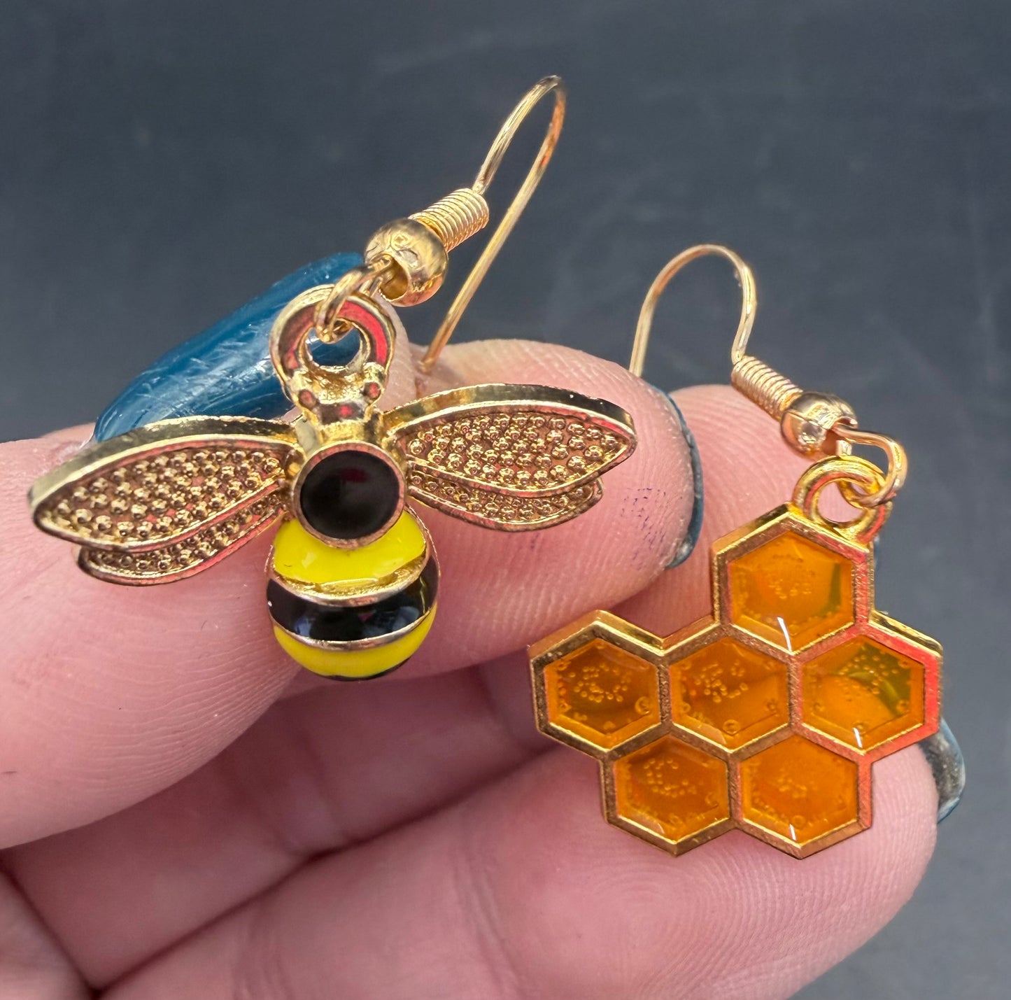 Bee & Honeycomb Earrings