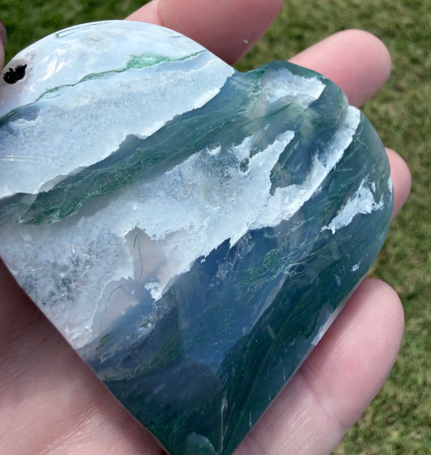 Moss Agate Heart