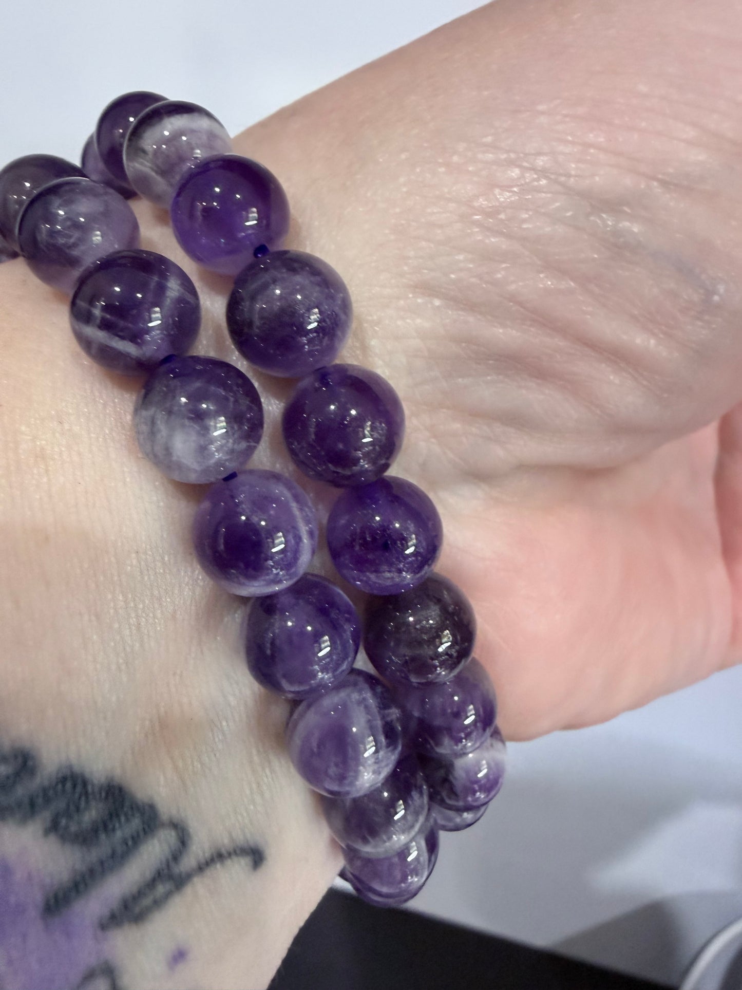 8mm Dream Amethyst Bracelet | Chevron Amethyst | Standard & Large Sizes
