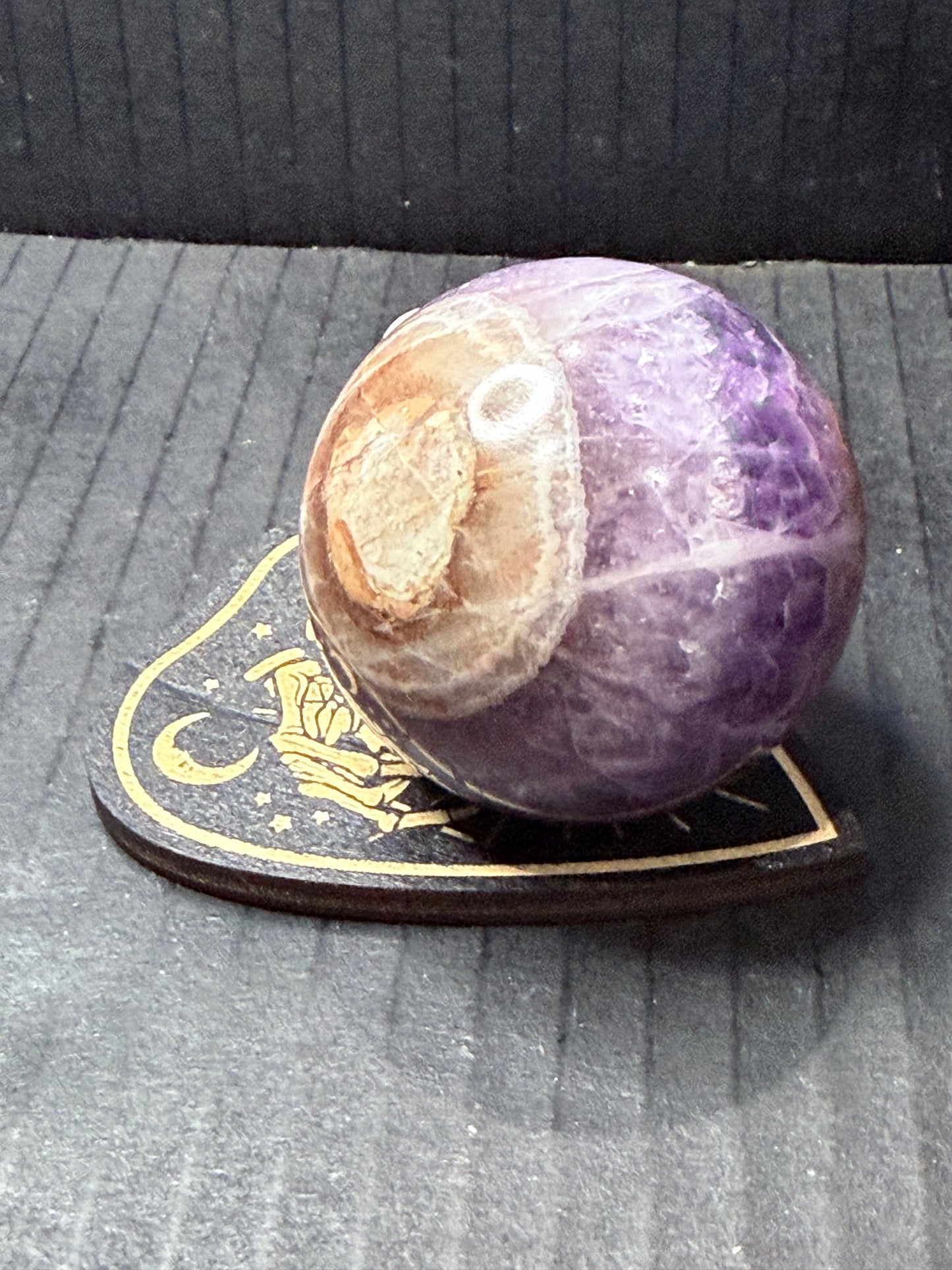 Amethyst with Crazy Lace Agate Sphere 5.3cm