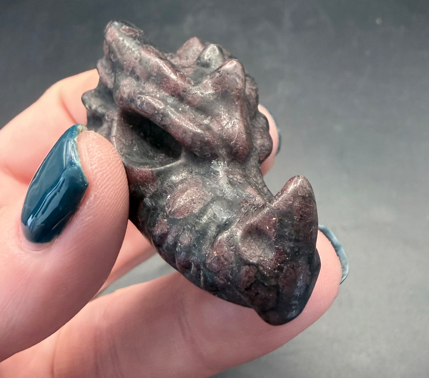 Garnet Dragon Head Carving