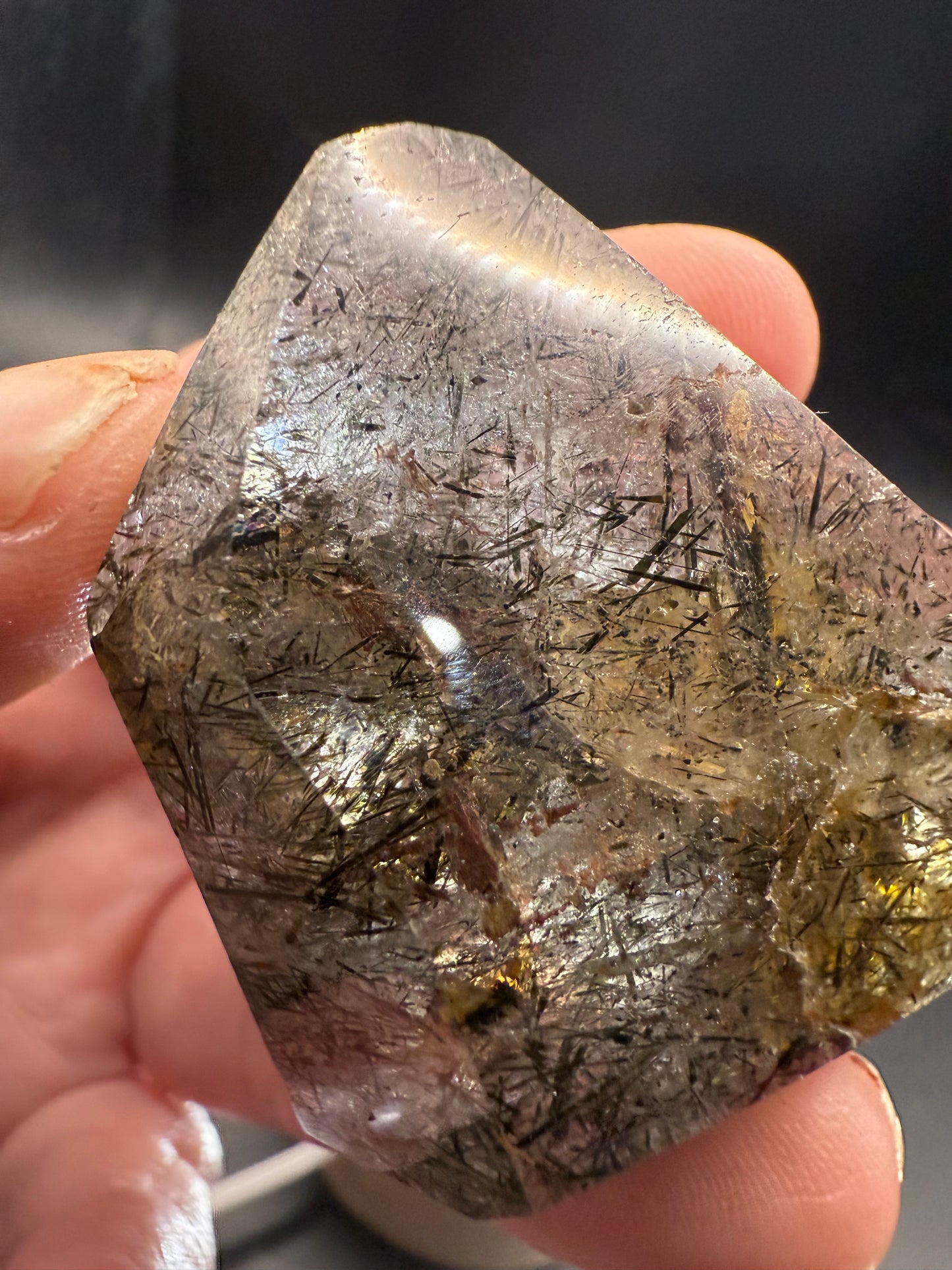 Black Rutile Quartz Freeform with Inclusions