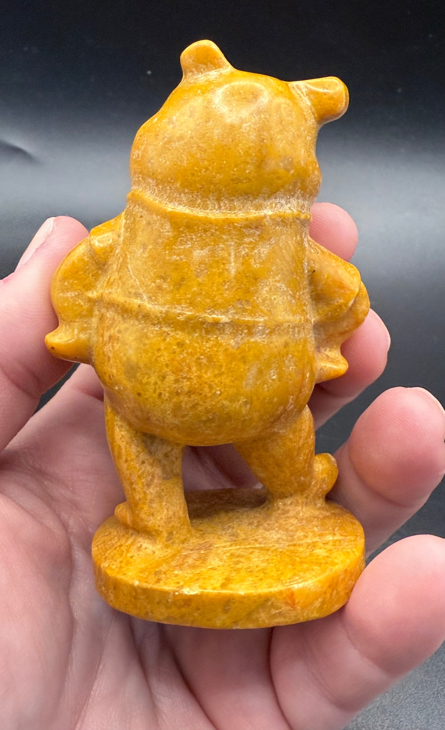 Yellow Jasper Winnie the Pooh Carving