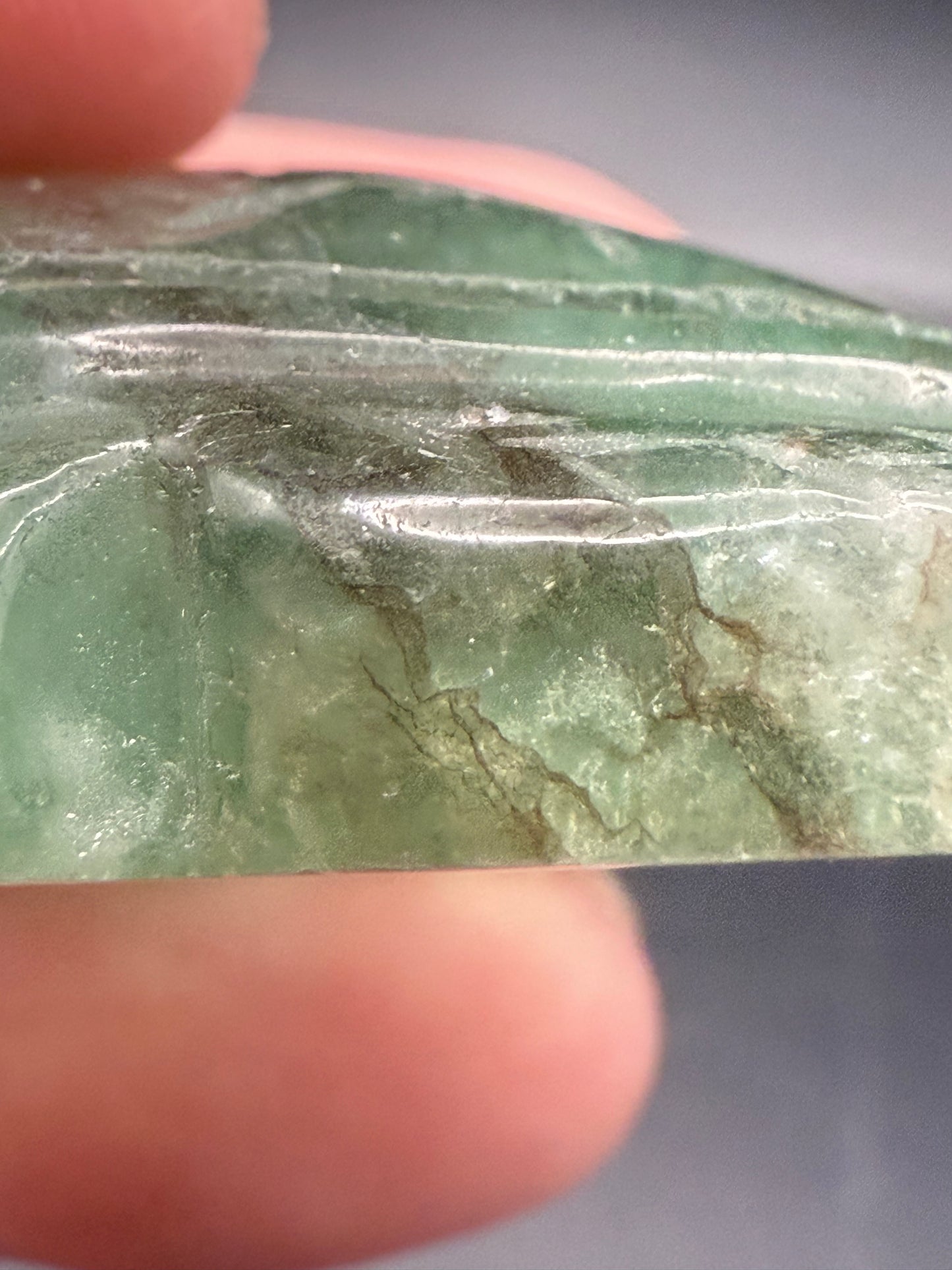 Fluorite Turtle Carving with Dendritic Inclusions