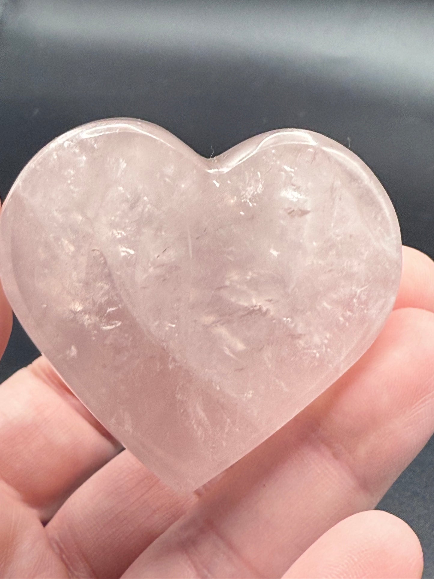 Rose Quartz Free standing Hearts from Madagascar