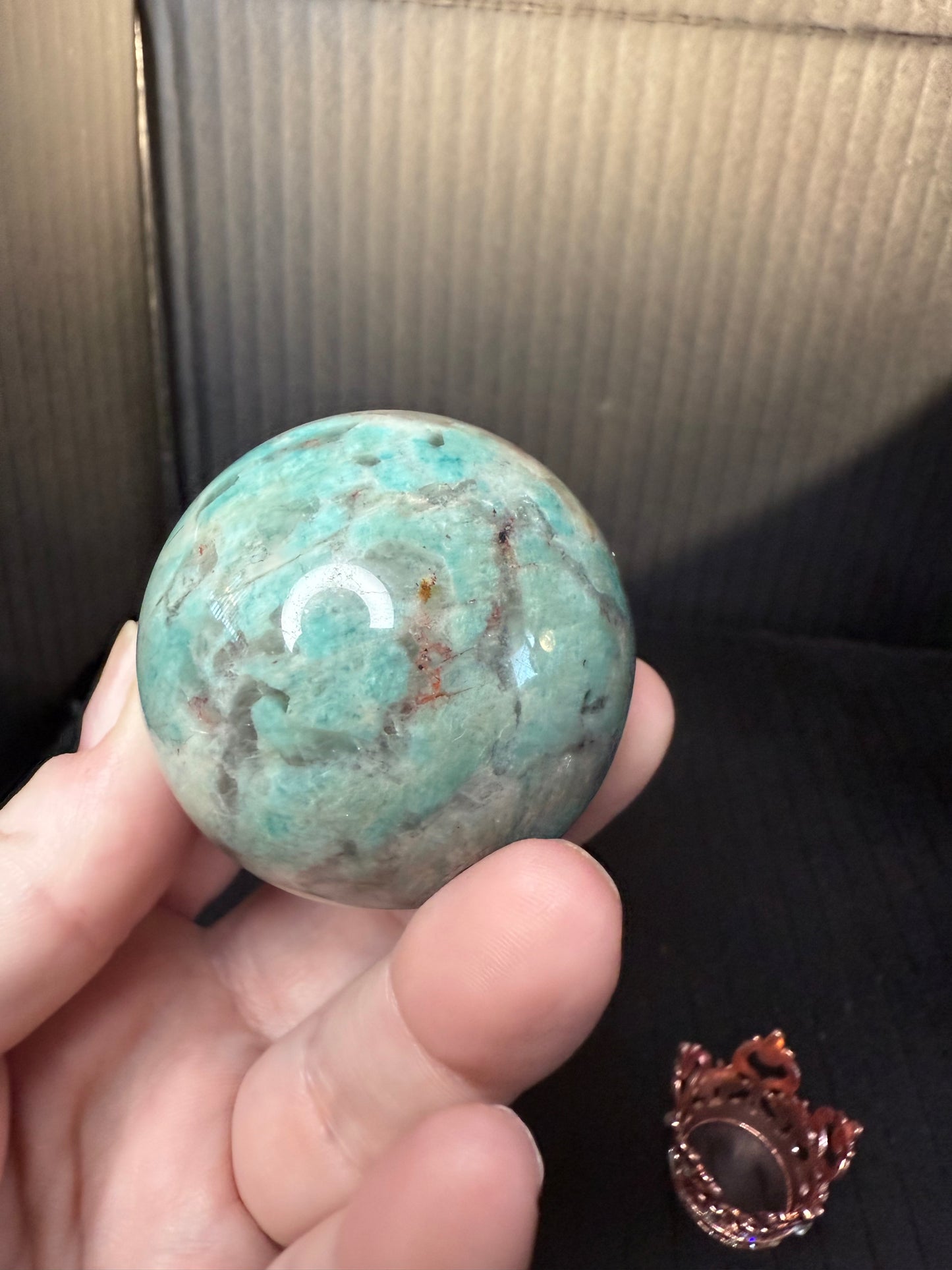 Amazonite with Smokey Quartz Sphere