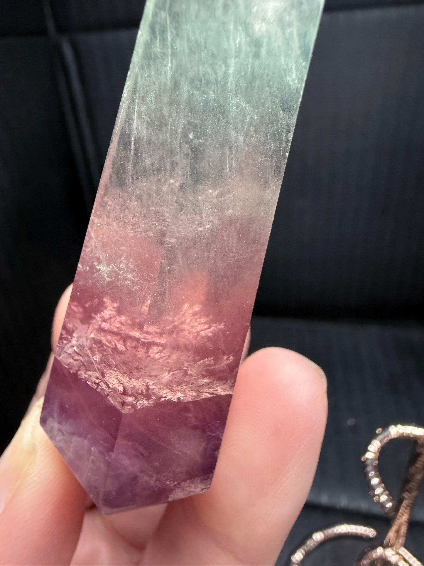 Candy Fluorite wand on stand