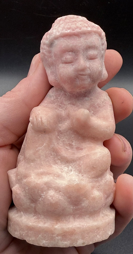 Pink Opal Baby Buddha Carving