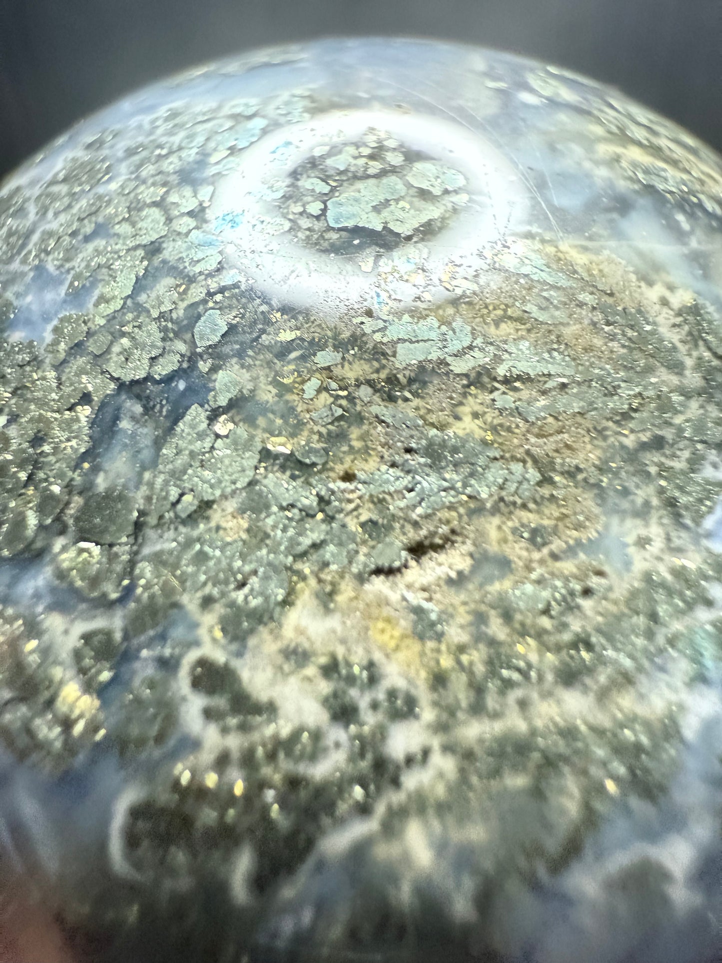 RARE Pyrite in Agate Sphere