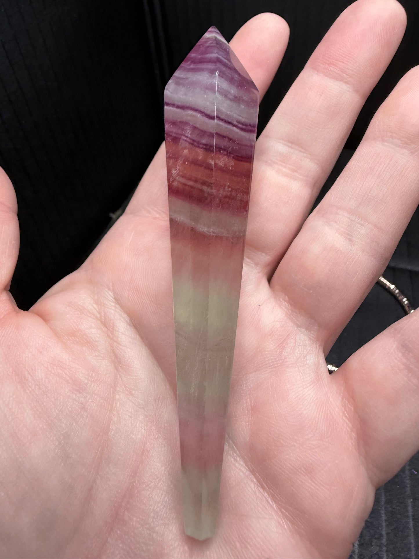 Candy Fluorite wand on stand