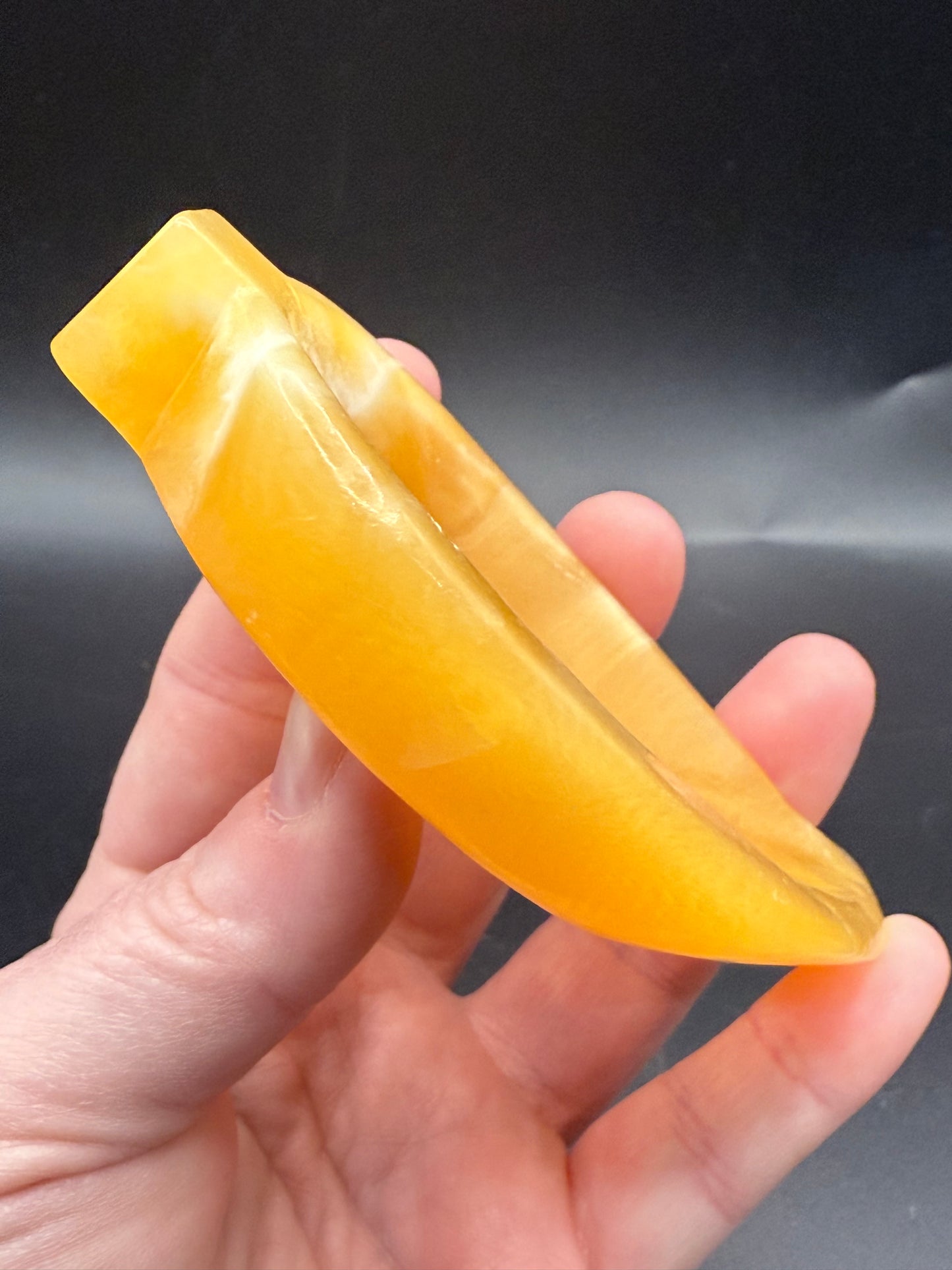 Yellow Calcite Leaf Bowl