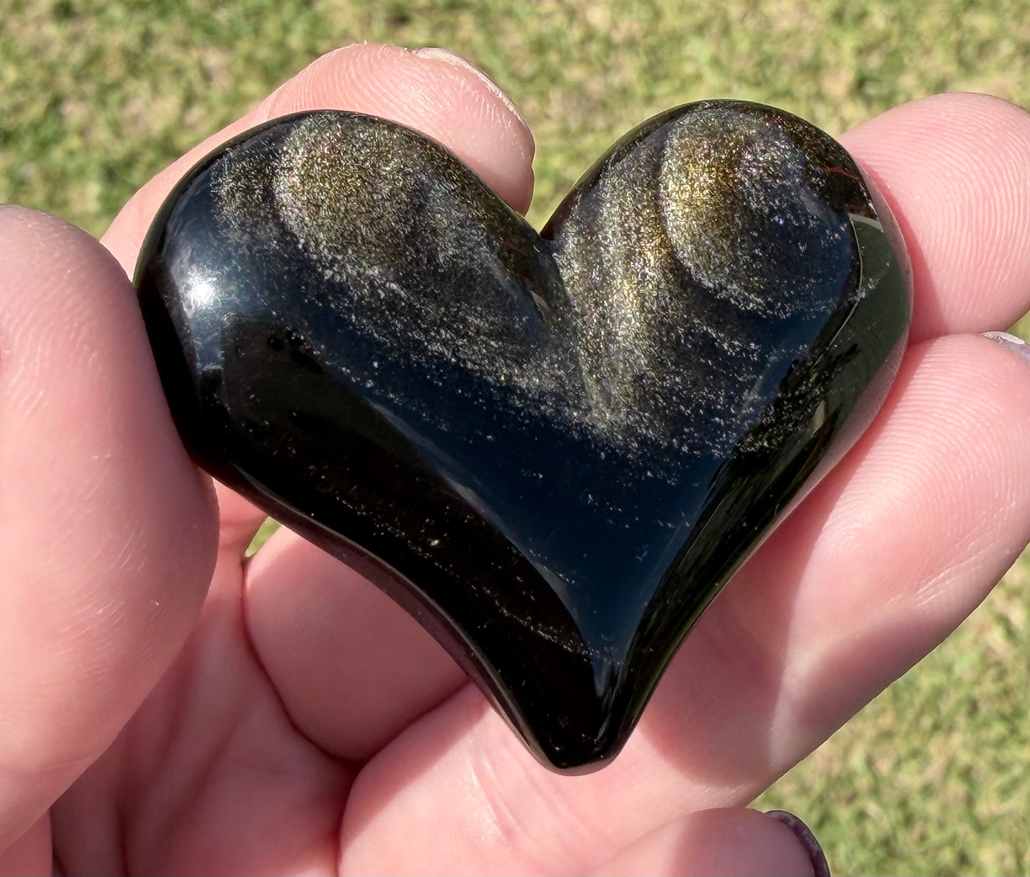 Golden Sheen Obsidian Heart