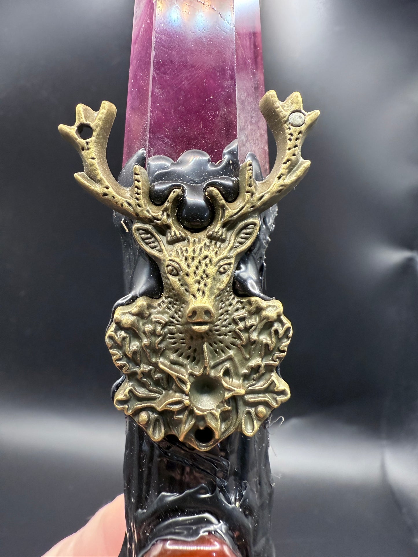 πβ¨ Altar/witches Broom with Purple Fluorite Point β¨π