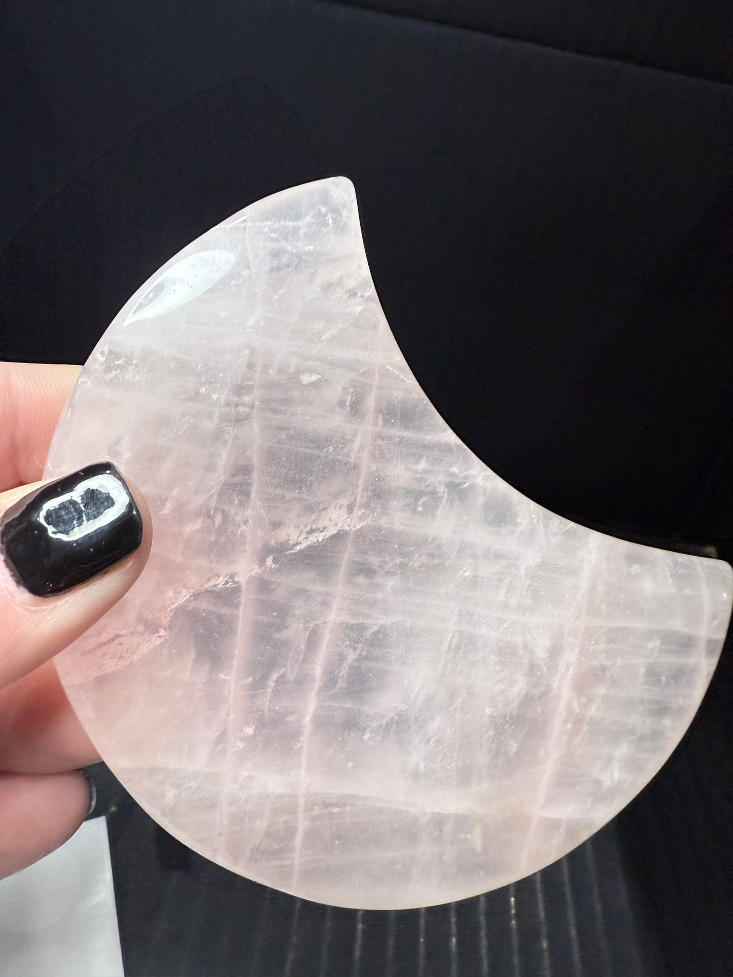 Rose Quartz Moon on stand