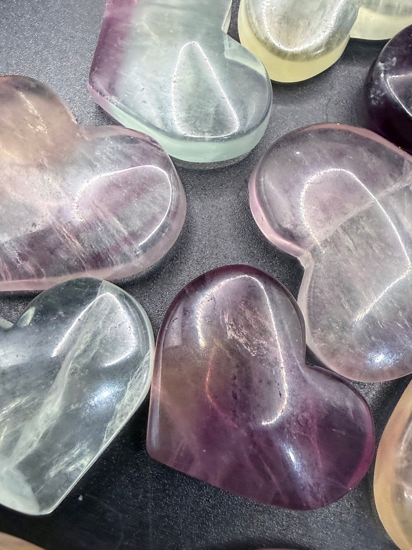 Rainbow Fluorite small Hearts
