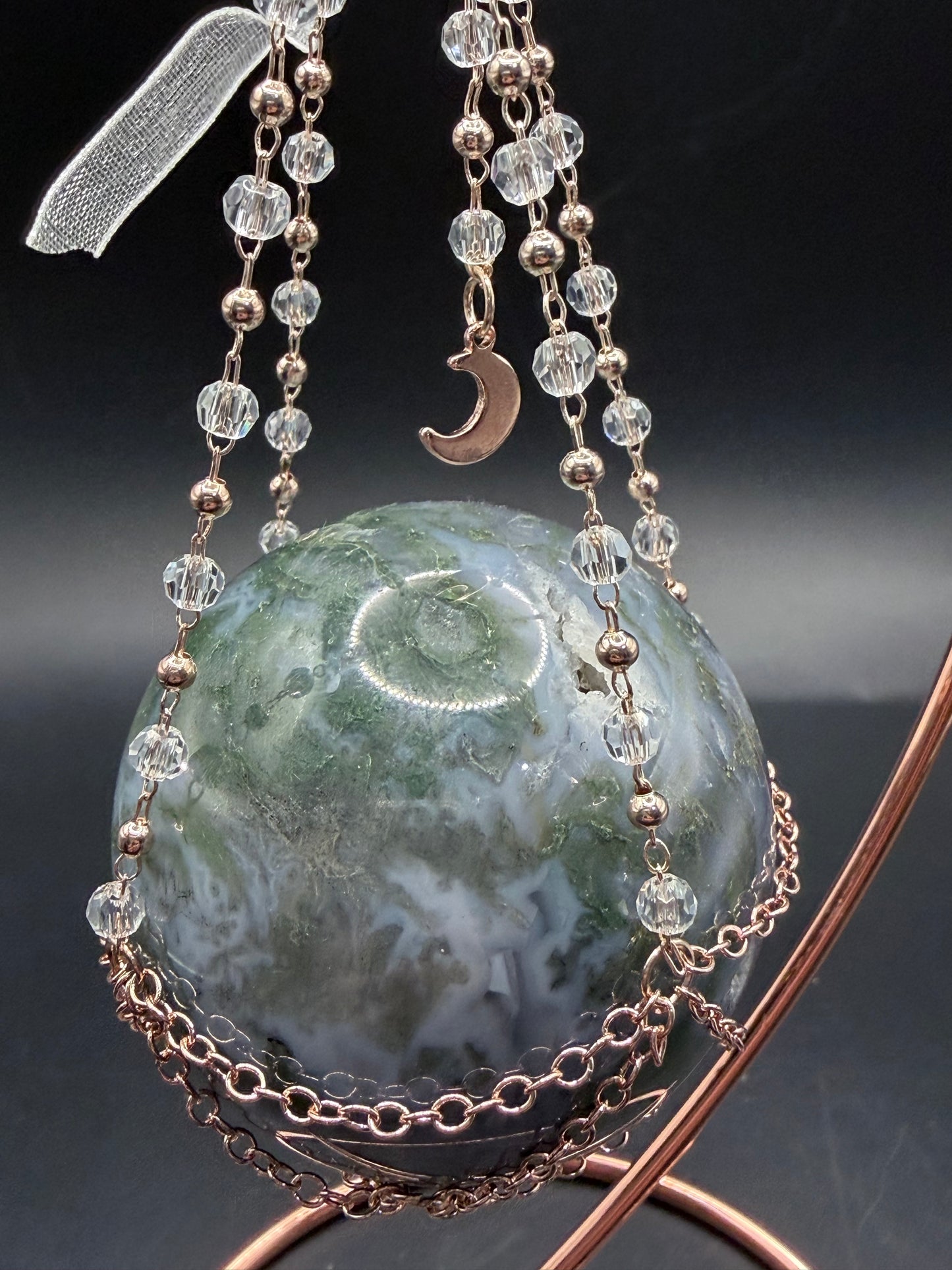 Hanging Sphere Display Stand – Rose Gold Finish (Shere not included)