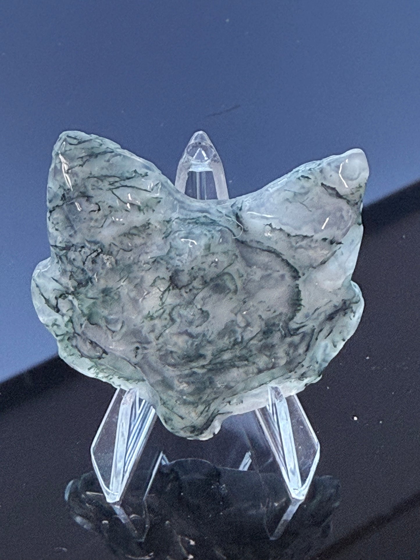 Moss Agate Mini Fox Mask