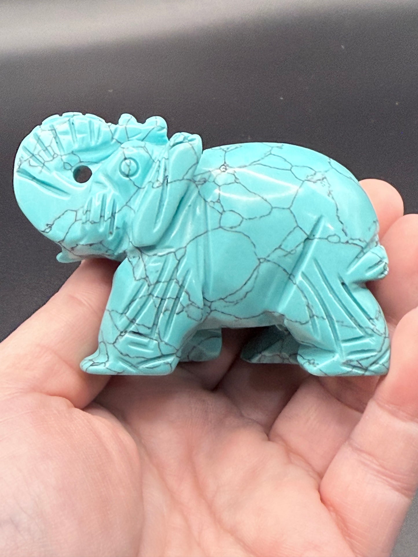 Aqua Blue Howlite Elephant