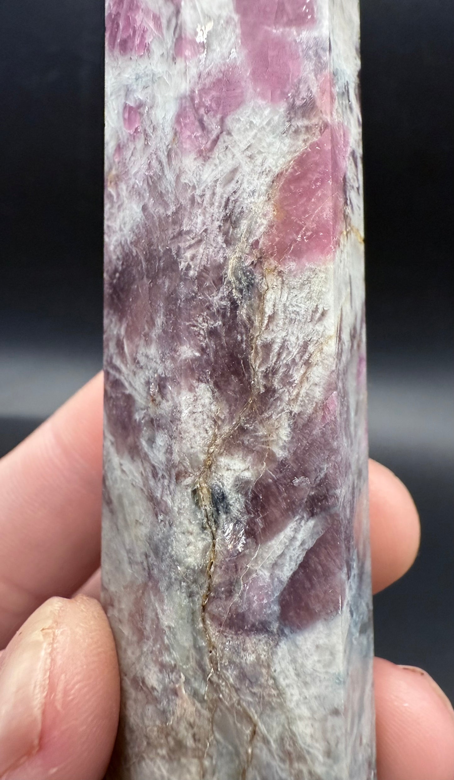 Rare Multi-Mineral Tower โ Pink & Blue Tourmaline, Aquamarine, Smoky Quartz, Lepidolite & Mica