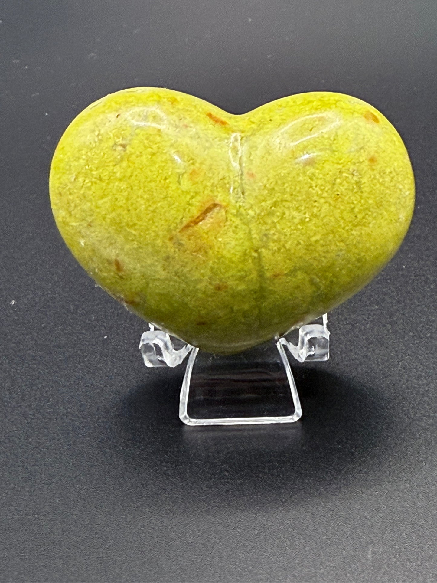 Green Opal Puffy Heart