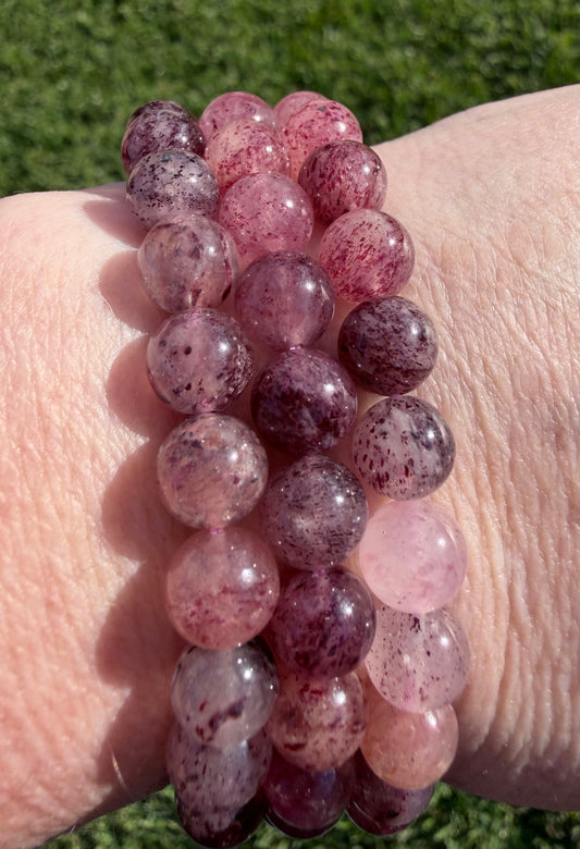 High Quality 8mm Strawberry Quartz Bracelet