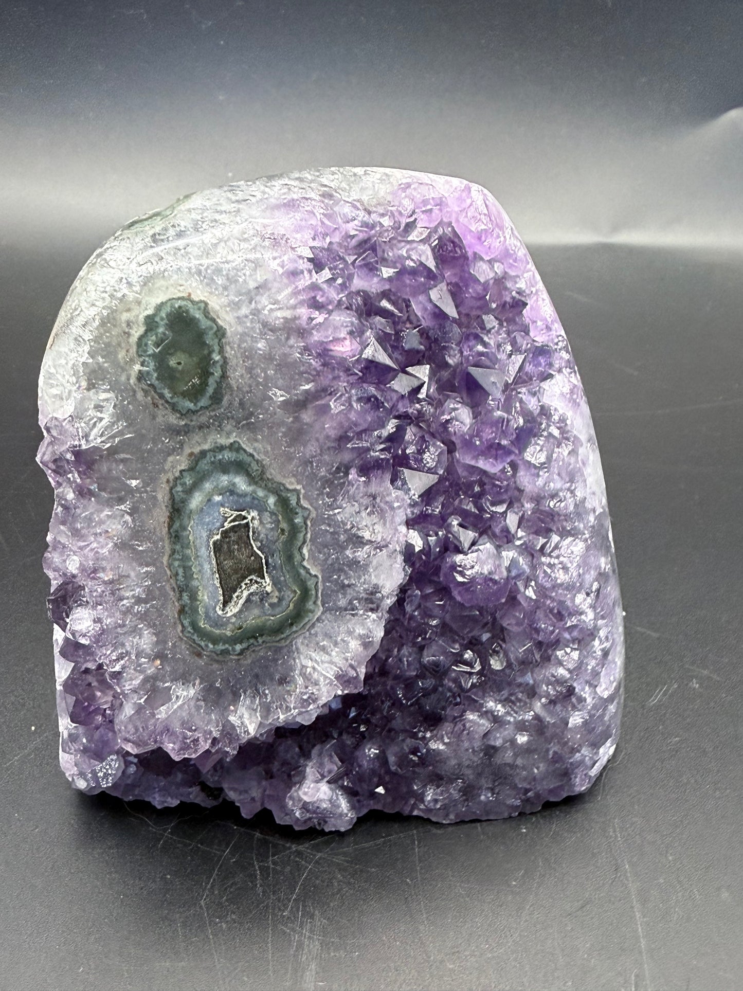 Amethyst Geode with Unique Eye Formations