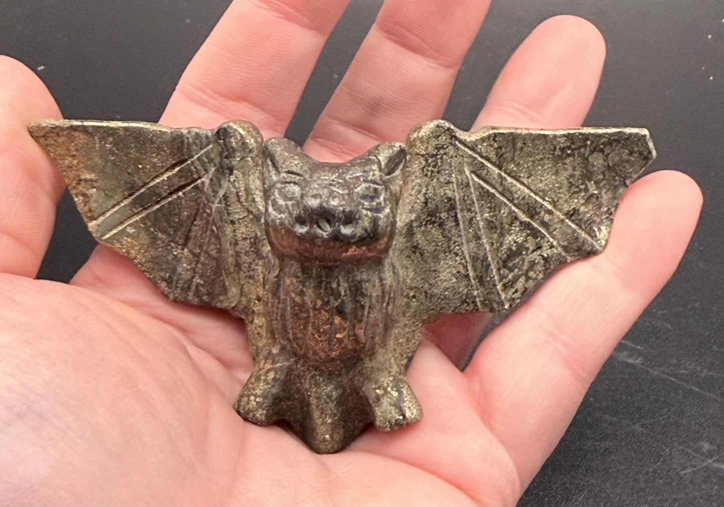 Pyrite Crystal Bat on Stand