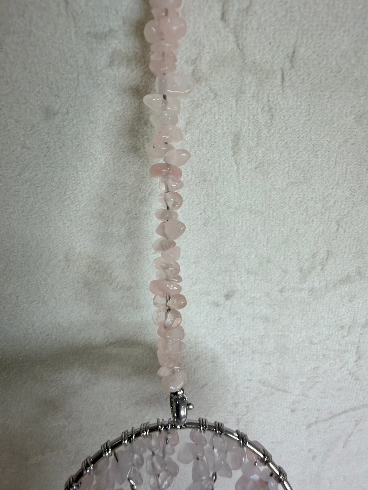 Rose Quartz Tree of Life & Dragon Wall Hanging – 30cm
