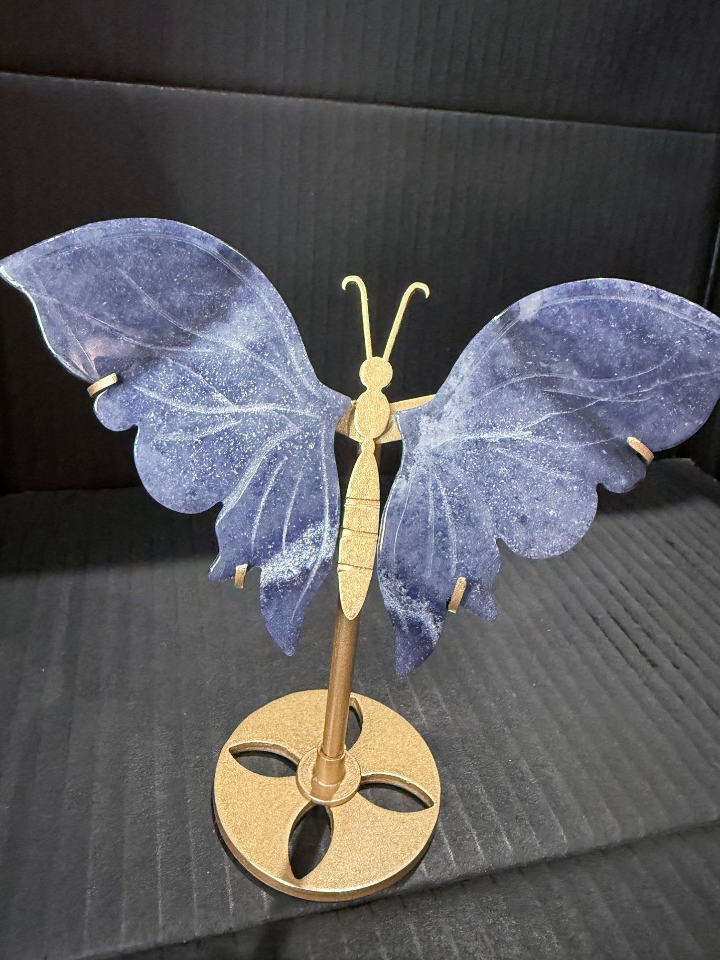 Blue Aventurine Butterfly on stand