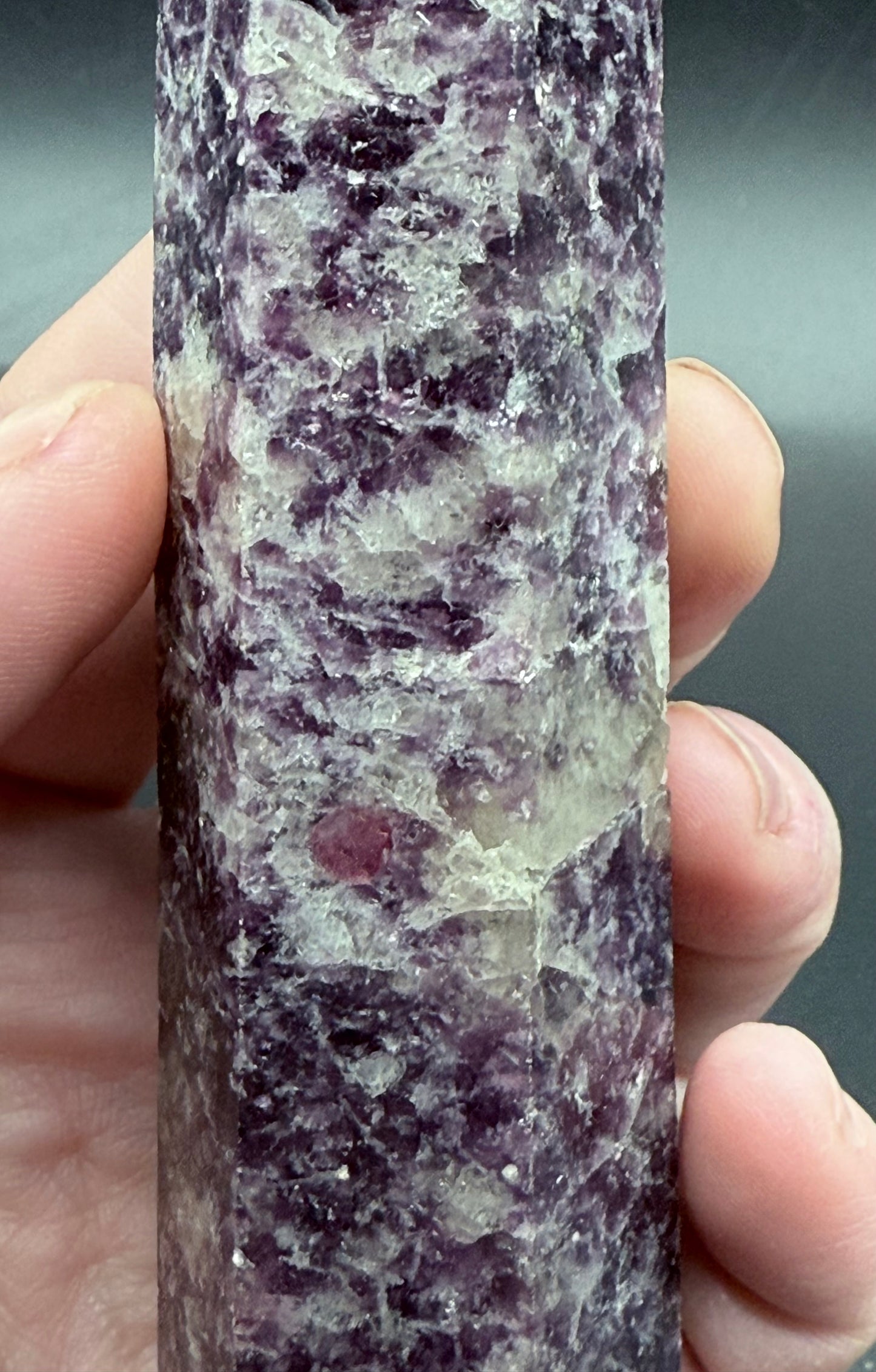 Lepidolite Tower with Pink Tourmaline Inclusions