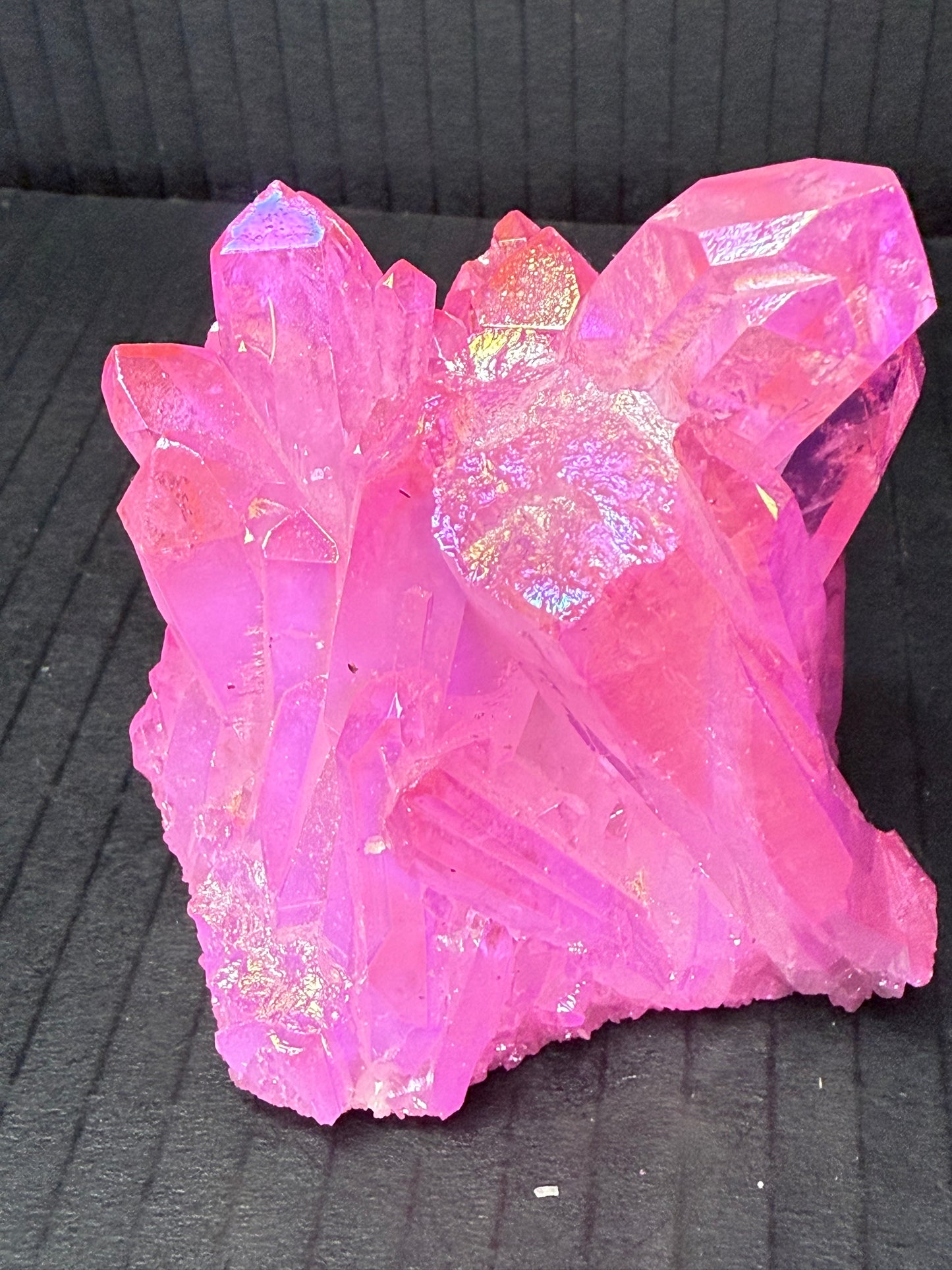 Pink Aura Coated Quartz Cluster
