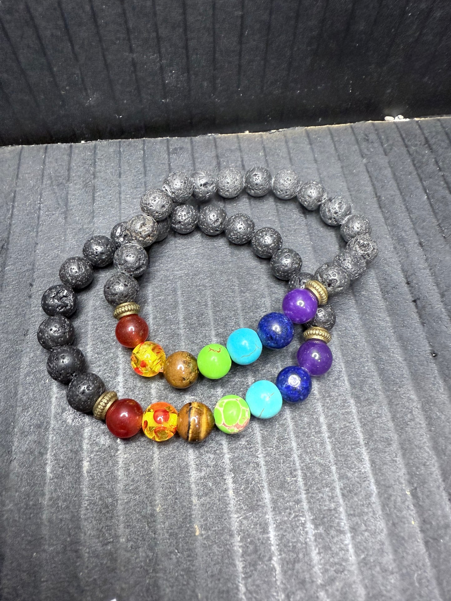 Lava stone bracelet 7 Chakras 8mm