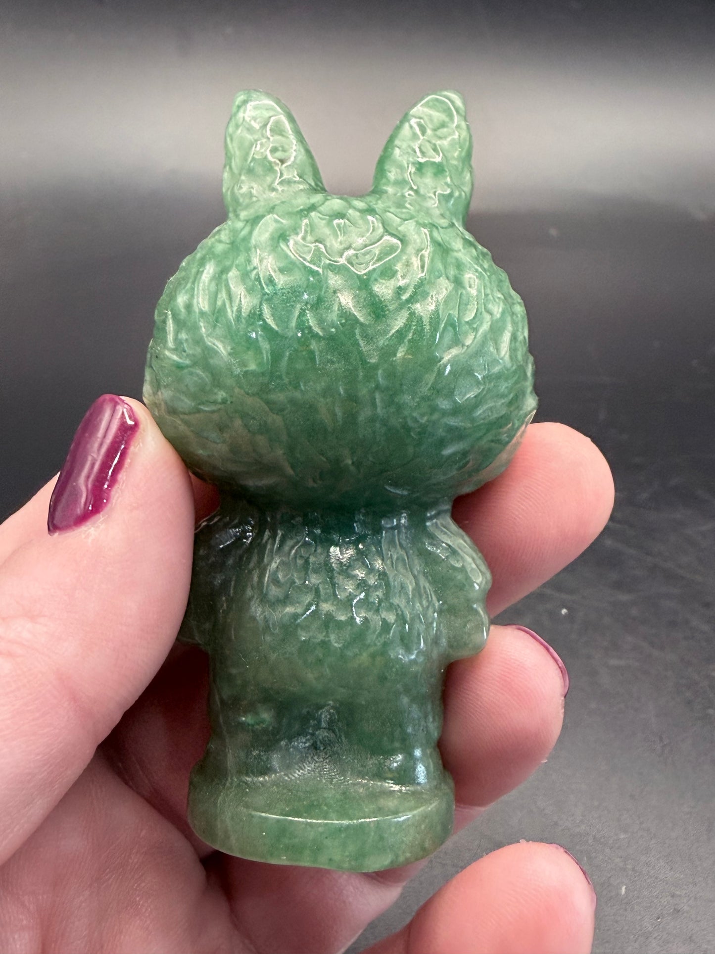 Green Aventurine Labubu Carving ā 8 cm