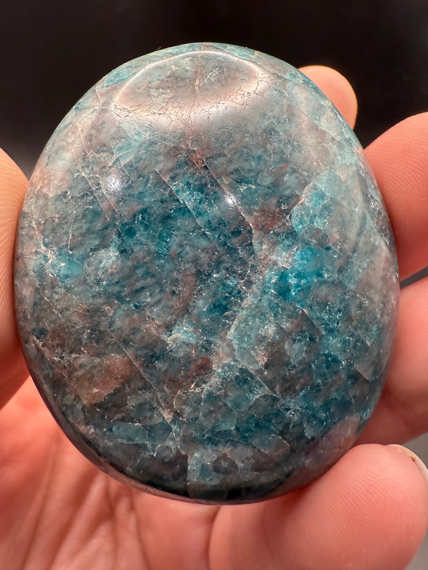 Blue Apatite Palm Stone