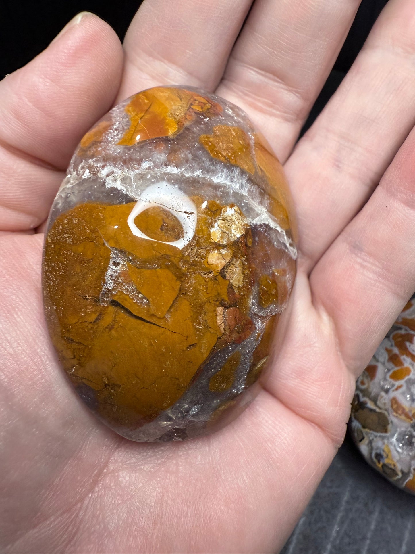 Indonesian Cotton Candy Agate Palm stone