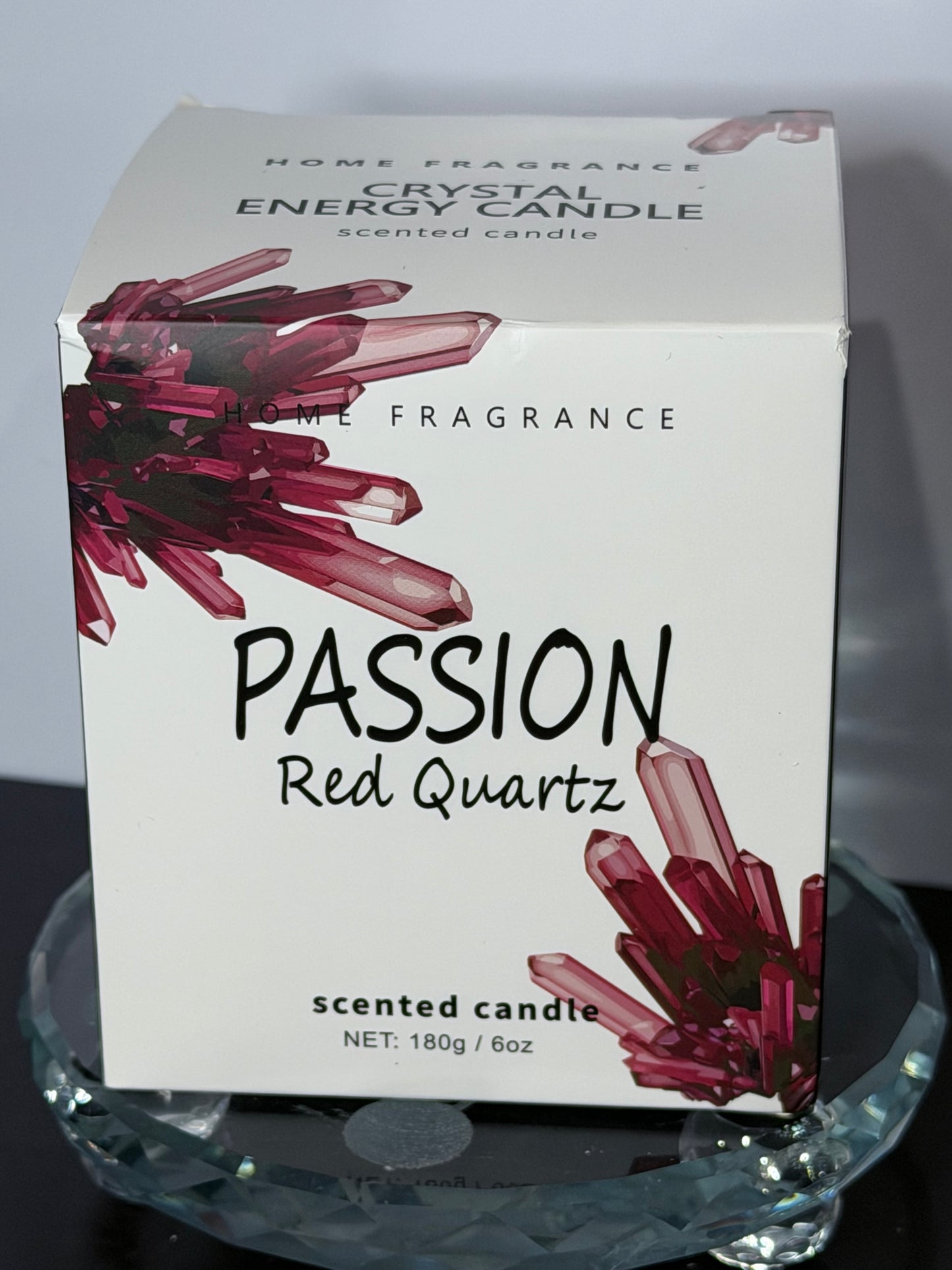Passion Crystal Energy Candle – Red Quartz | 180g