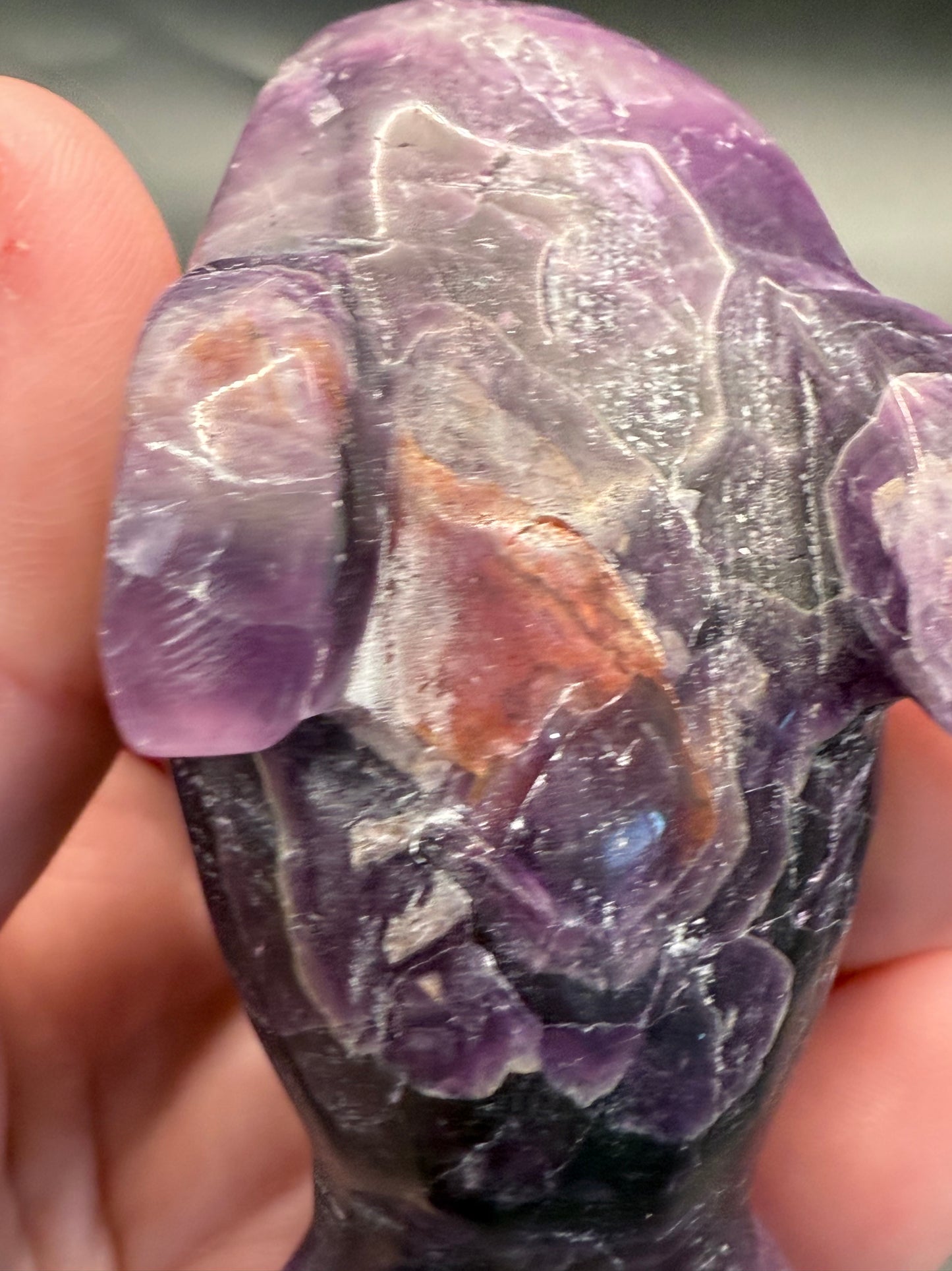 Purple Fluorite Dolphin Carving โ 190g | 8.8 x 4.1cm