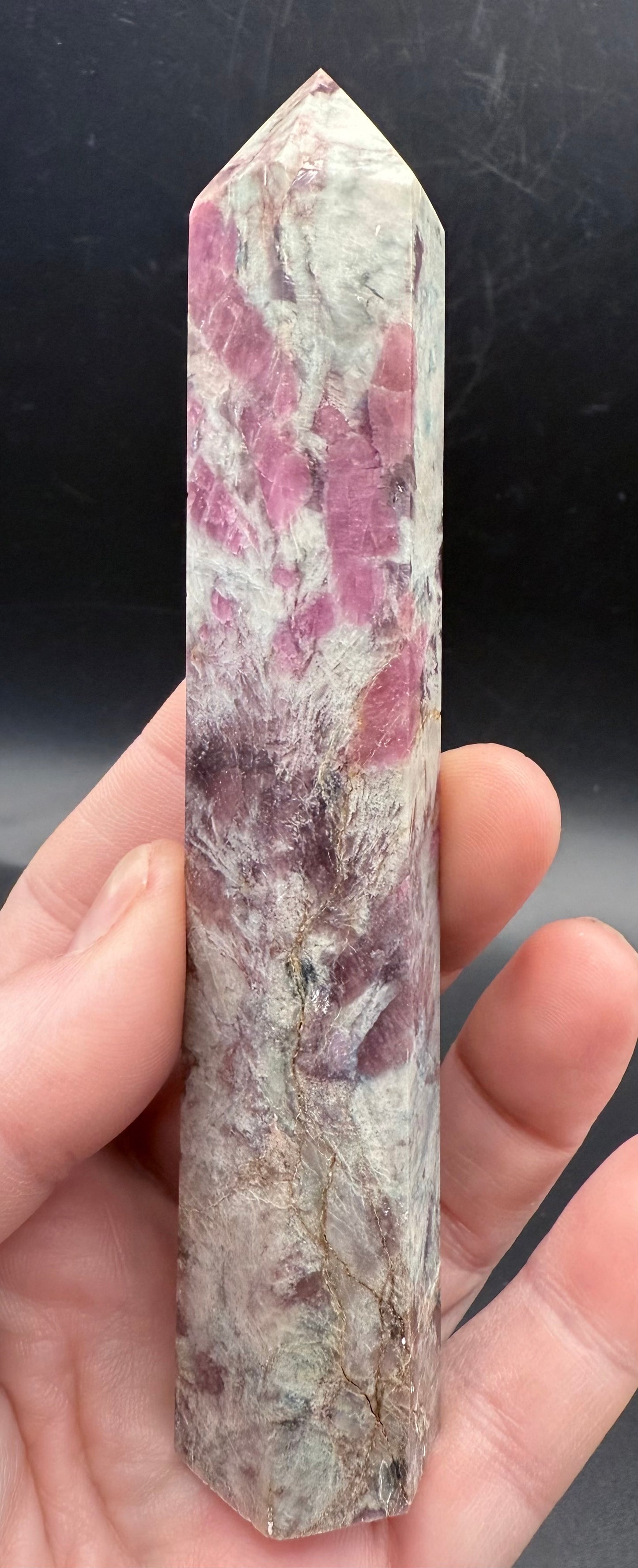 Rare Multi-Mineral Tower โ Pink & Blue Tourmaline, Aquamarine, Smoky Quartz, Lepidolite & Mica
