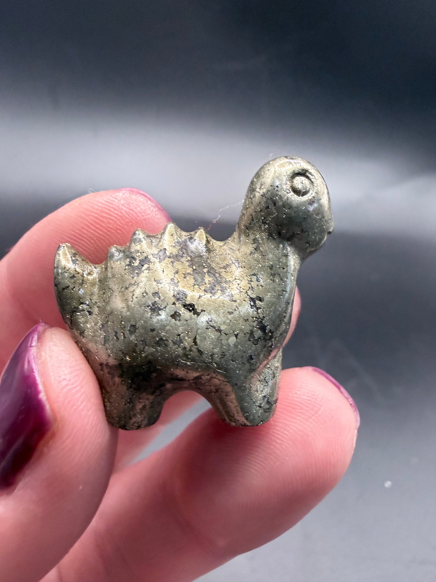 Pyrite Stegosaurus Carving