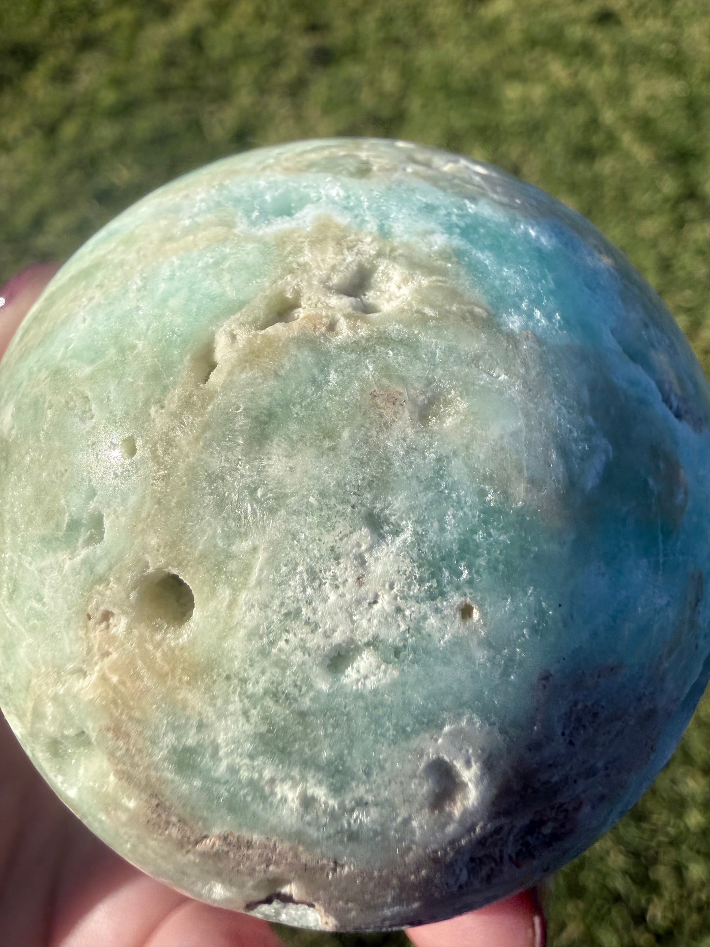 Blue Aragonite Sphere