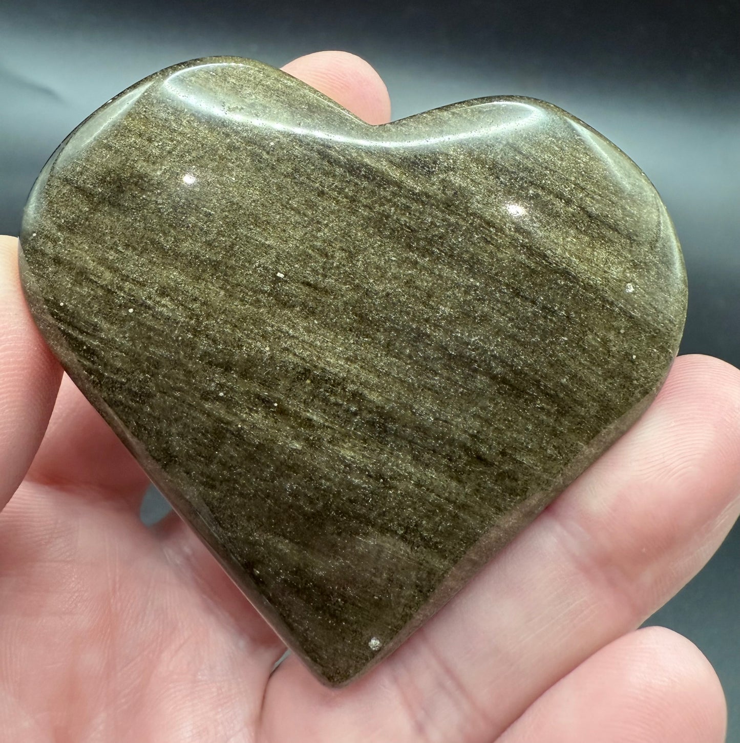 Golden Sheen Obsidian Heart ā 6.4 x 6cm