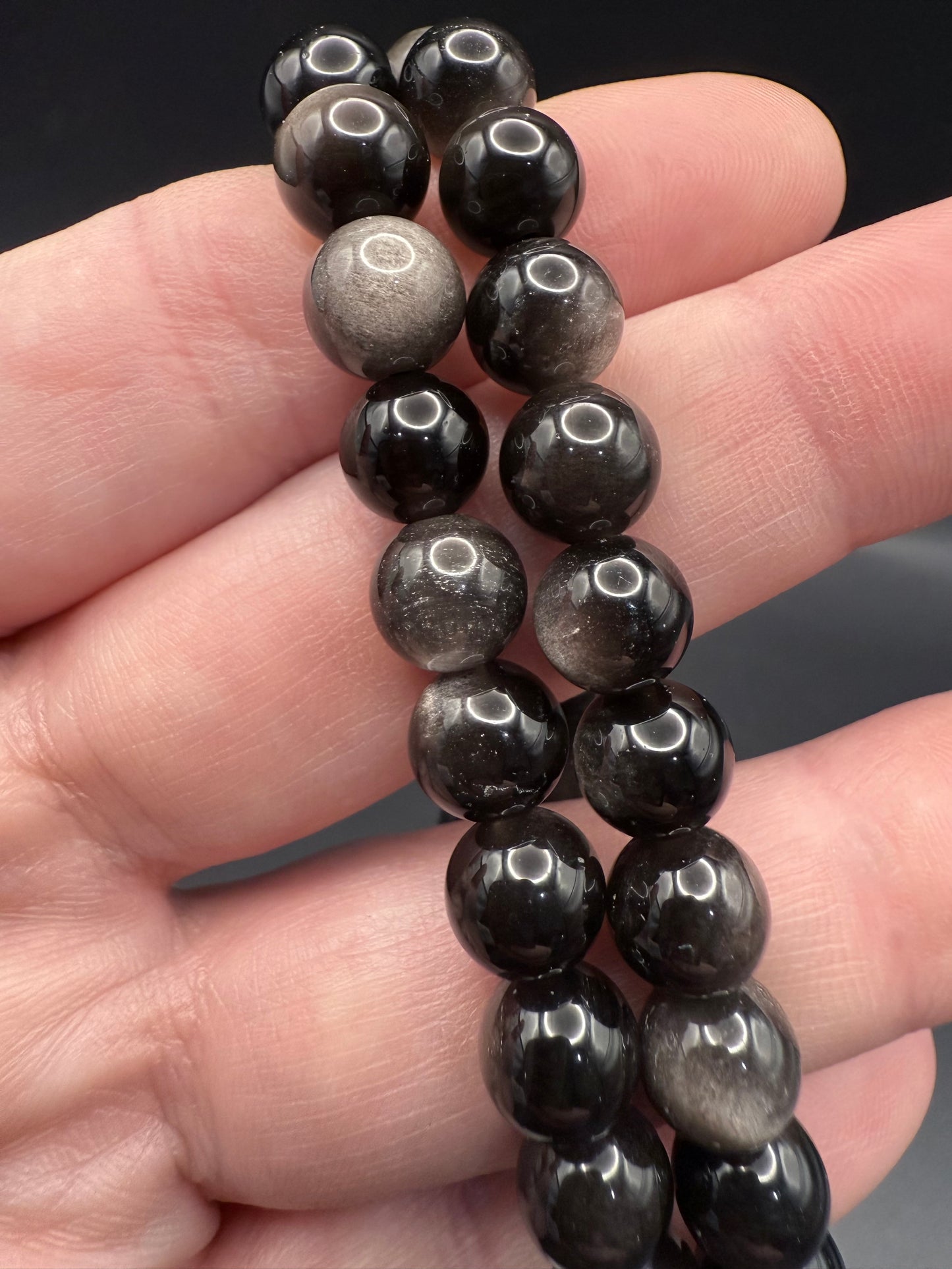 ⚫✨ Silver Sheen Obsidian Bracelet ✨⚫