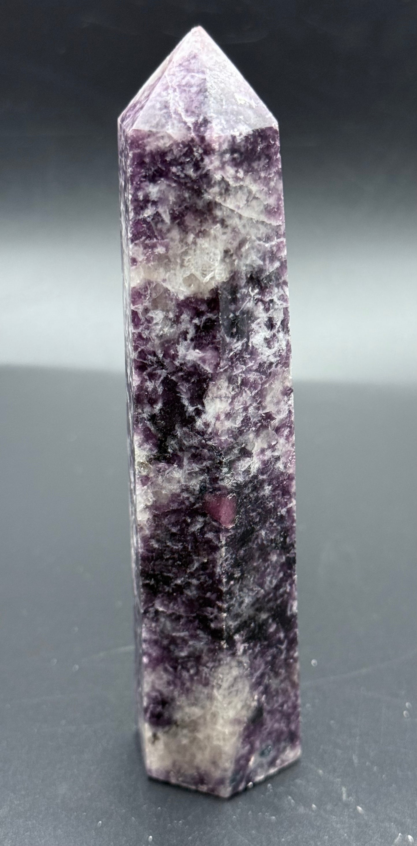 Lepidolite Tower with Pink Tourmaline Inclusions