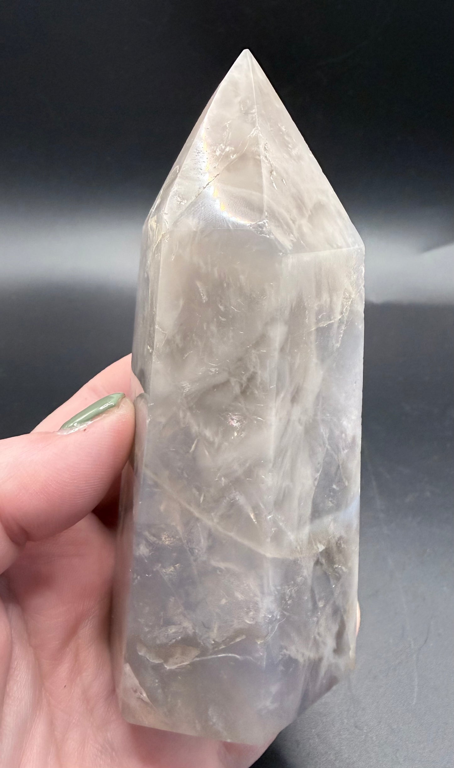 Blue Rose Quartz Tower 366g