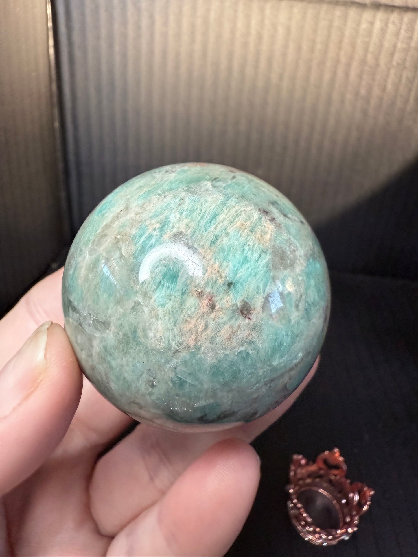 Amazonite with Smokey Quartz Sphere