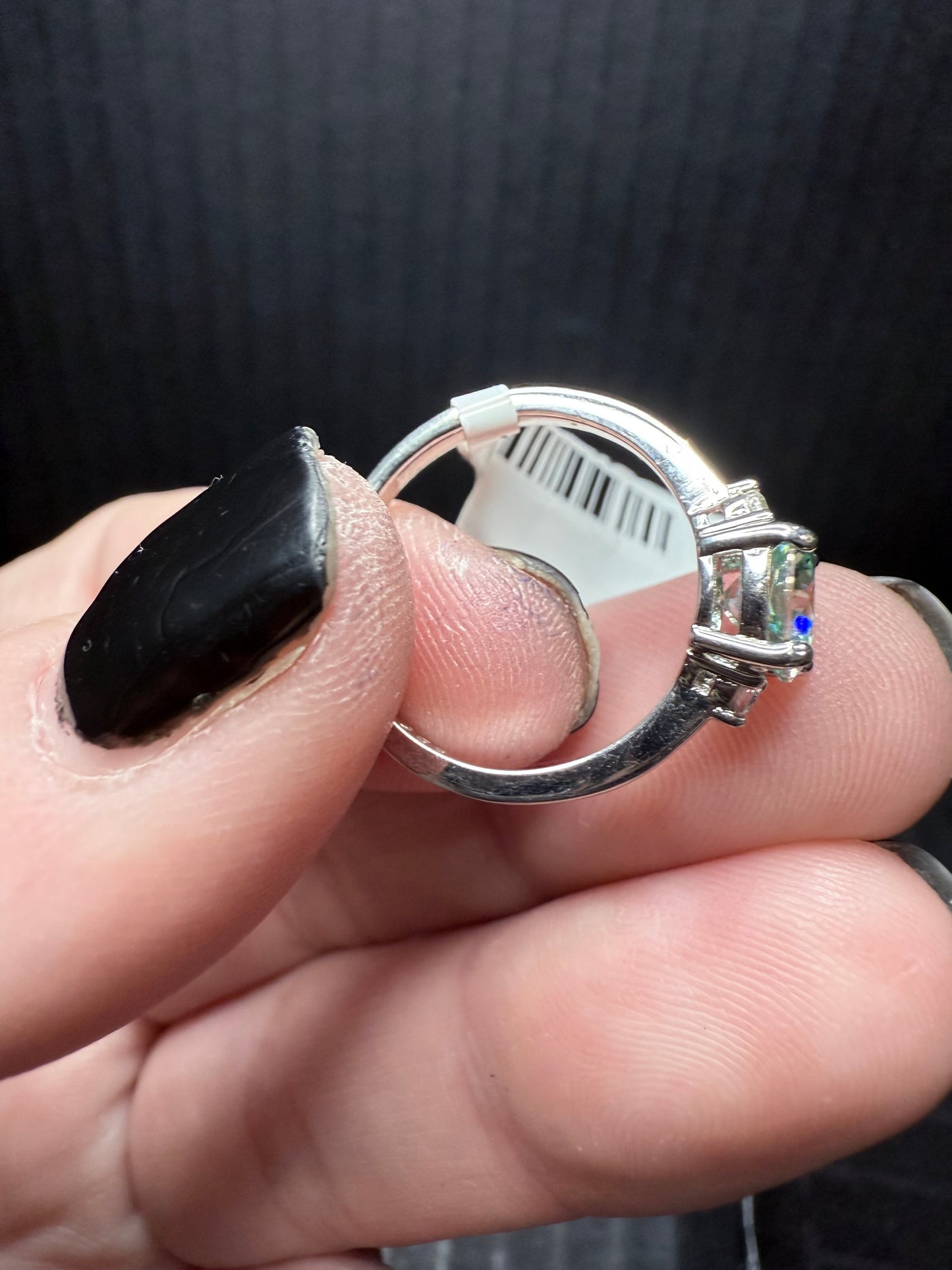 Green Moissonite Diamond Ring